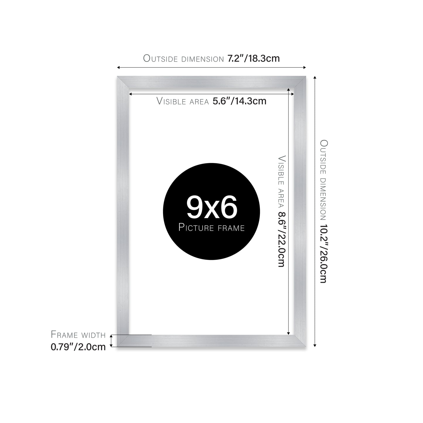 Silver 9x6" frame trade supplier