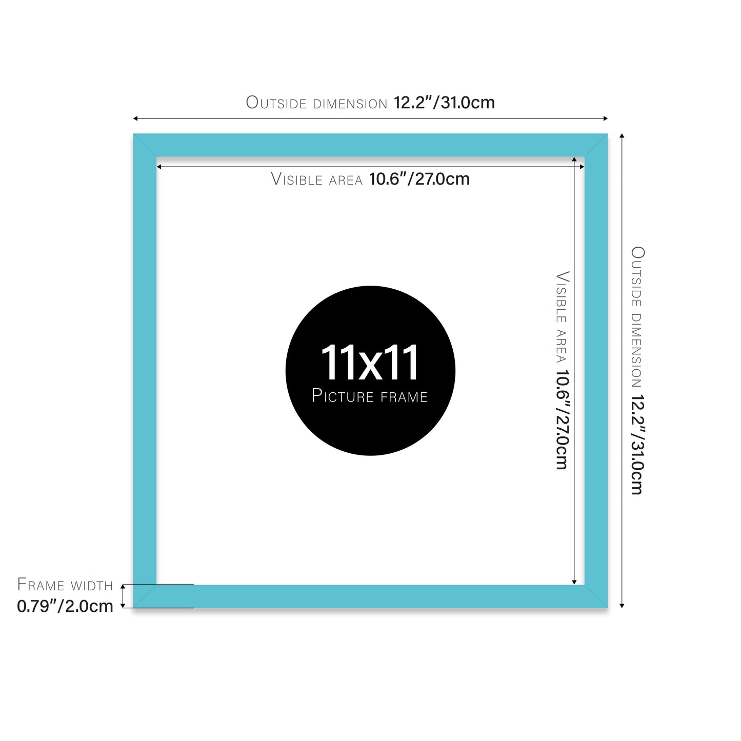 Turquoise 11x11" trade photo frame distributor UK