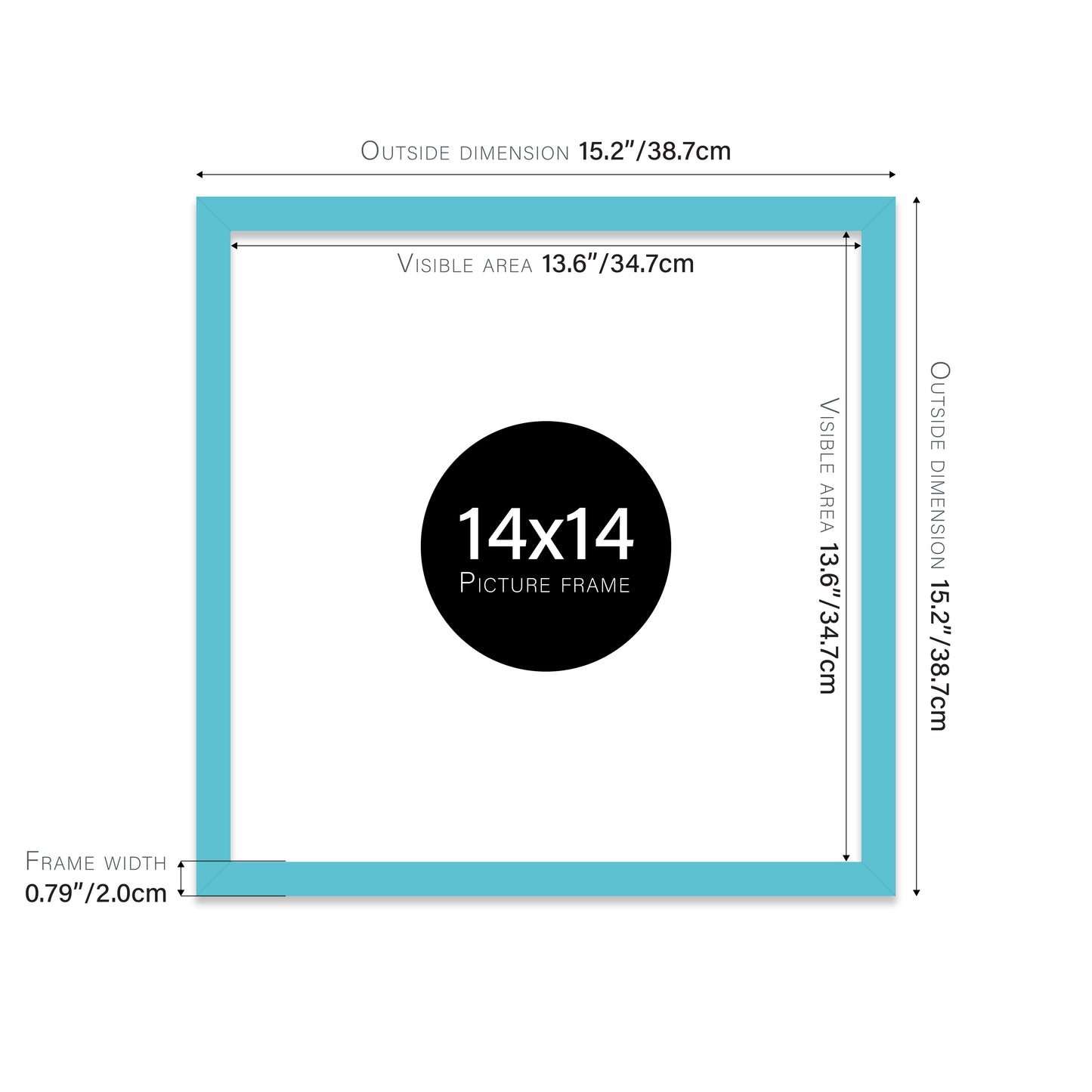 Turquoise 14x14" bulk photo frames