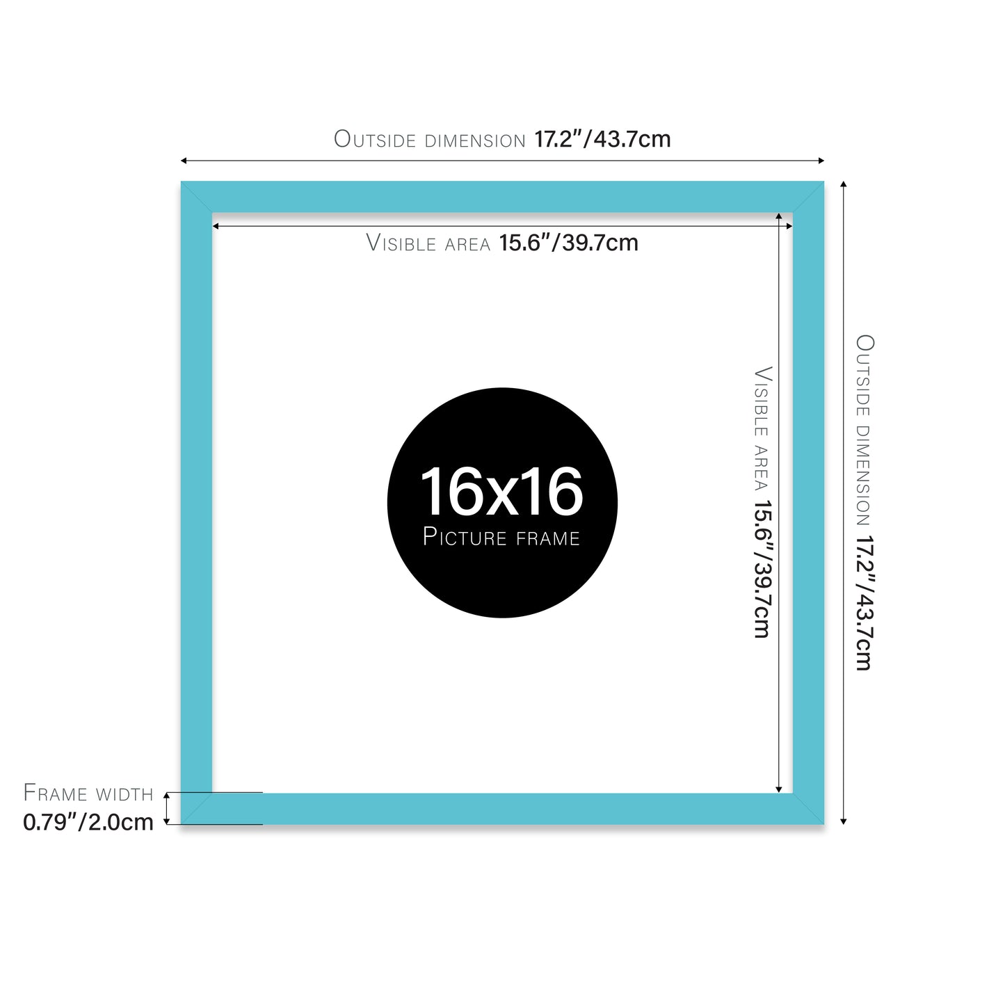 Turquoise 16x16" bulk photo frames