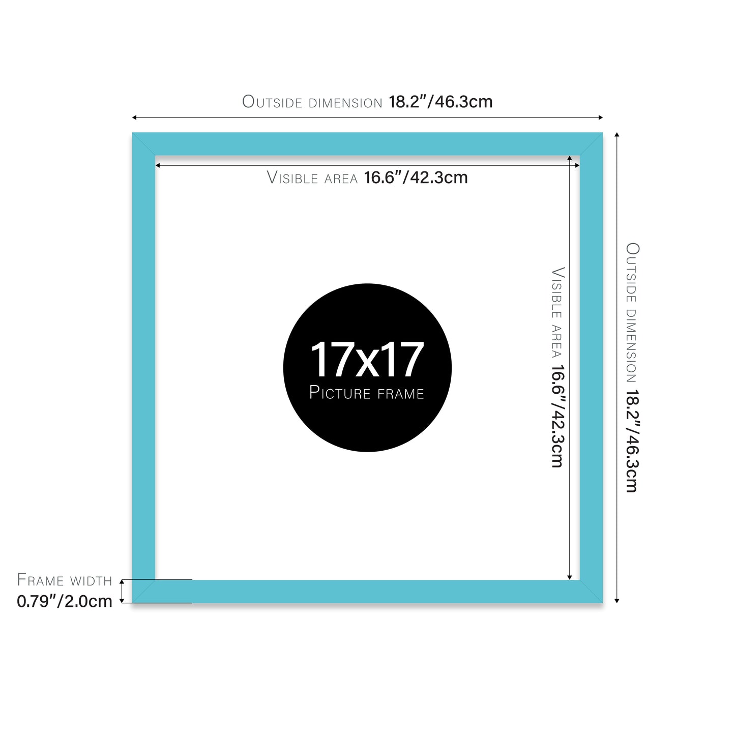 Turquoise 17x17" certificate frame wholesale