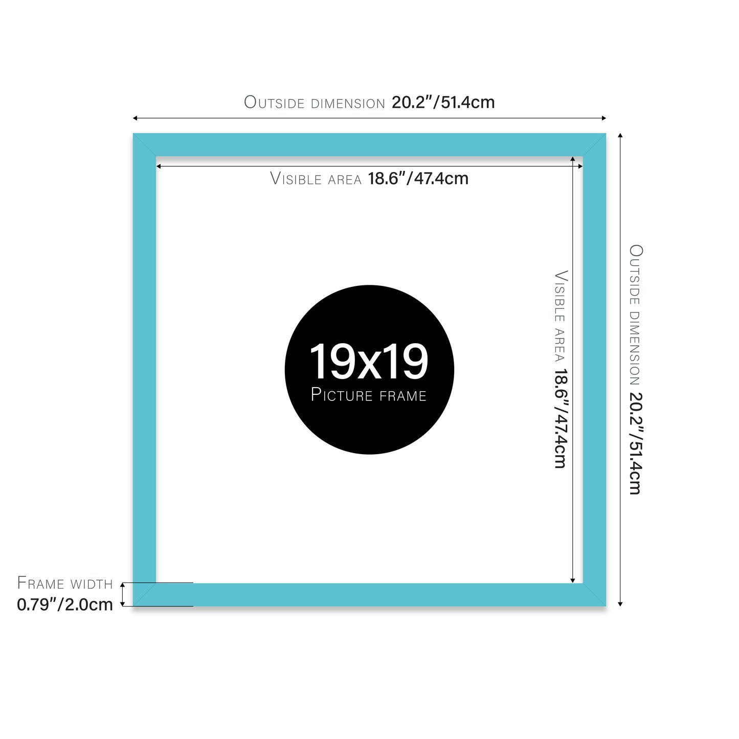 Turquoise 19x19" Polcore frame bulk buy