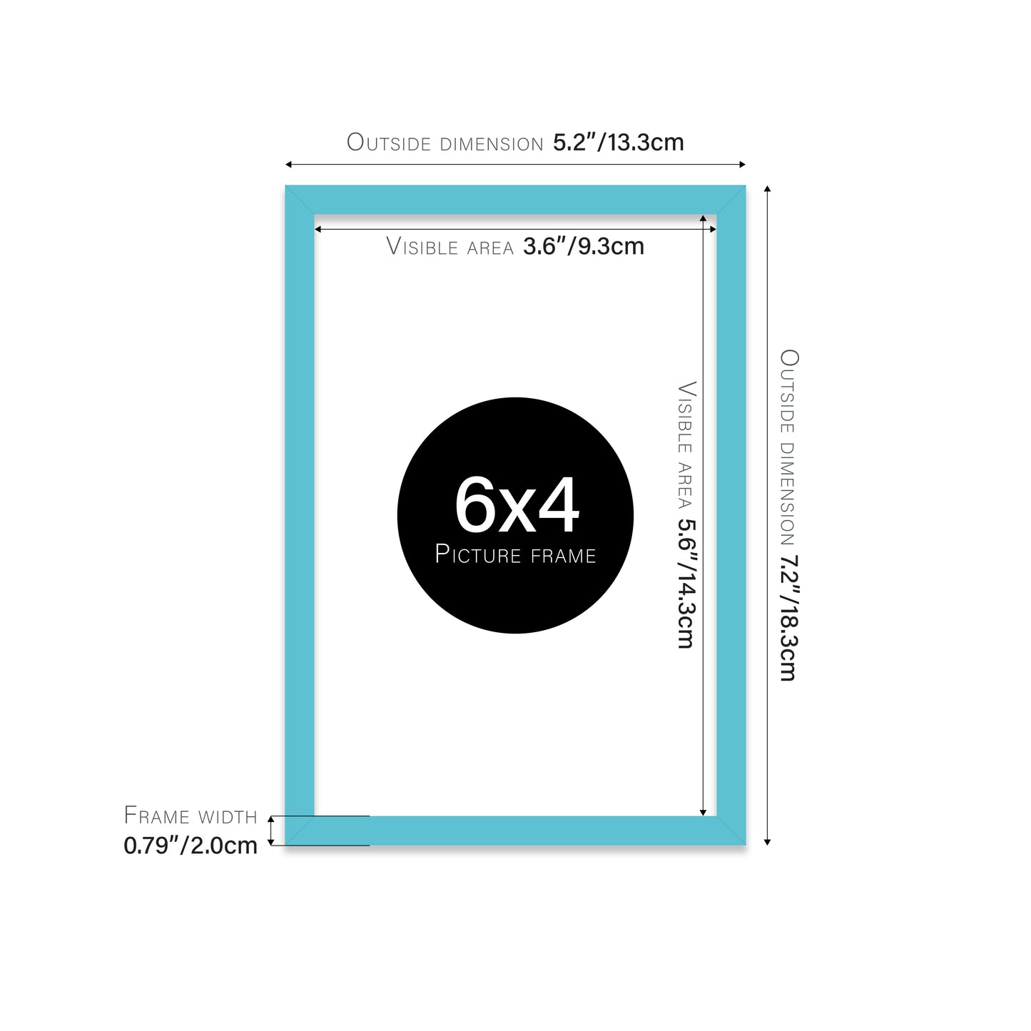 Turquoise 6x4" picture frame for stores