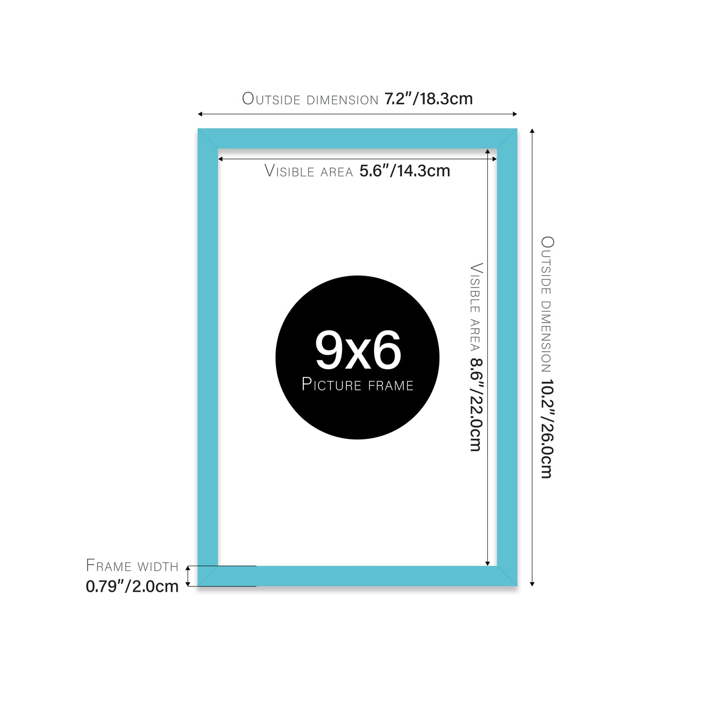Turquoise 9x6" frame trade supplier