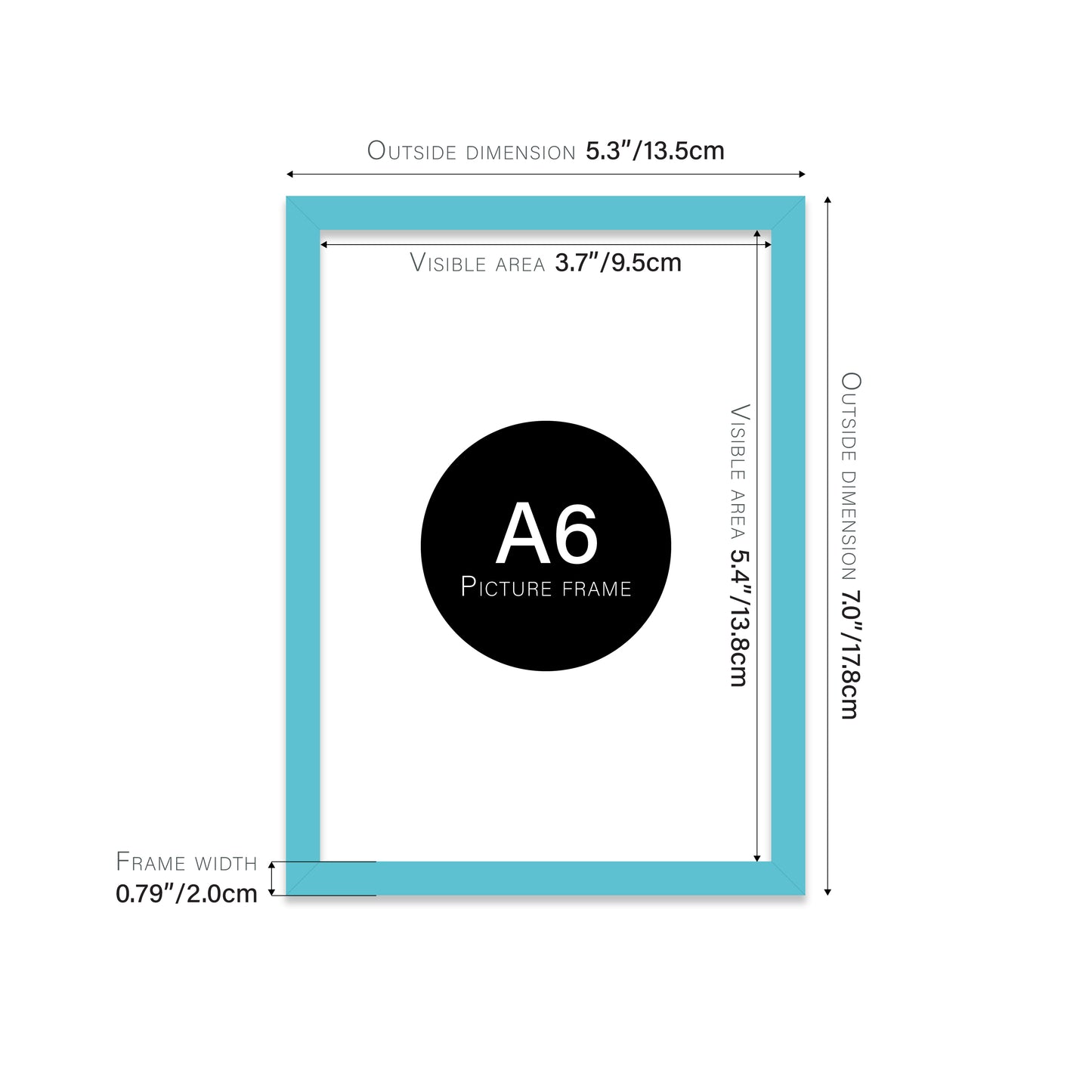 Turquoise A6 Picture Frame b2b