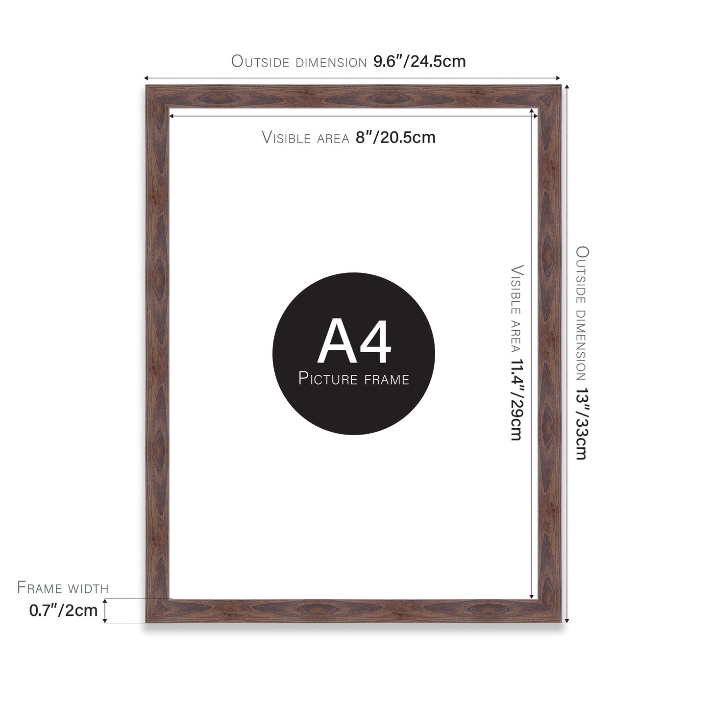 Walnut A4 certificate frame wholesale