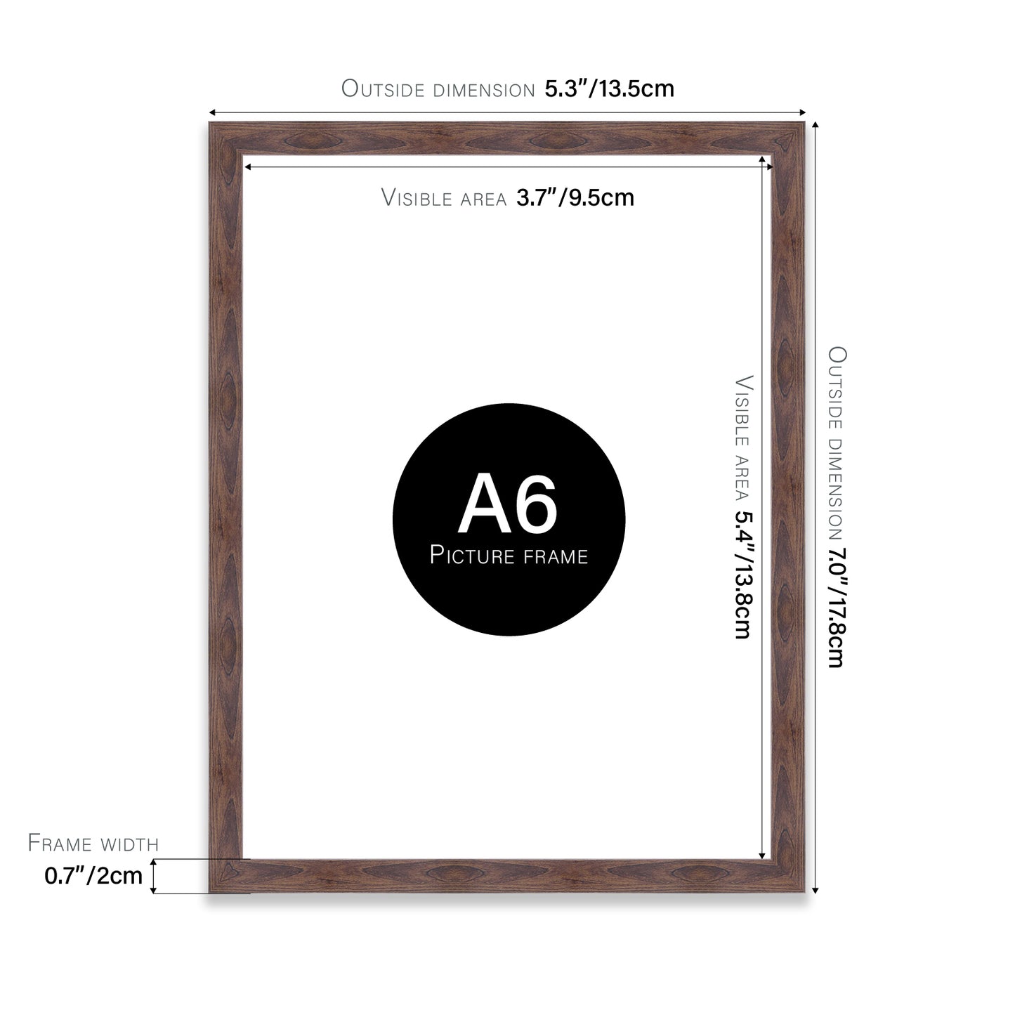 Walnut A6 Picture Frame b2b