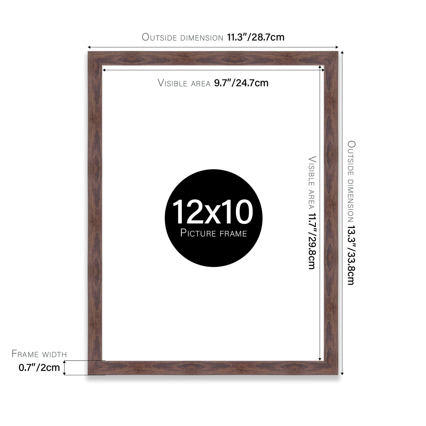 Walnut 12x10" affordable wholesale frames for wall art