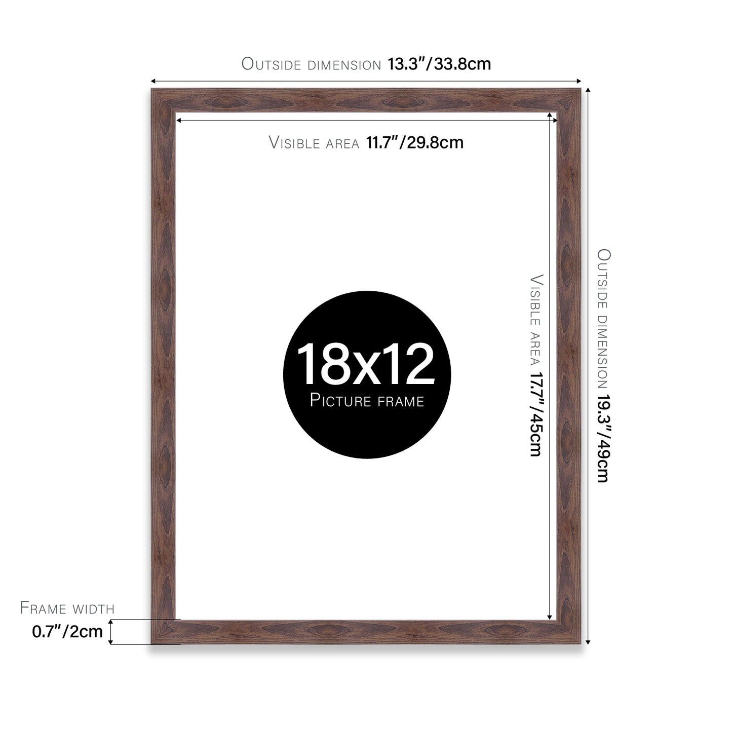 Walnut 18x12" Picture Frame b2b
