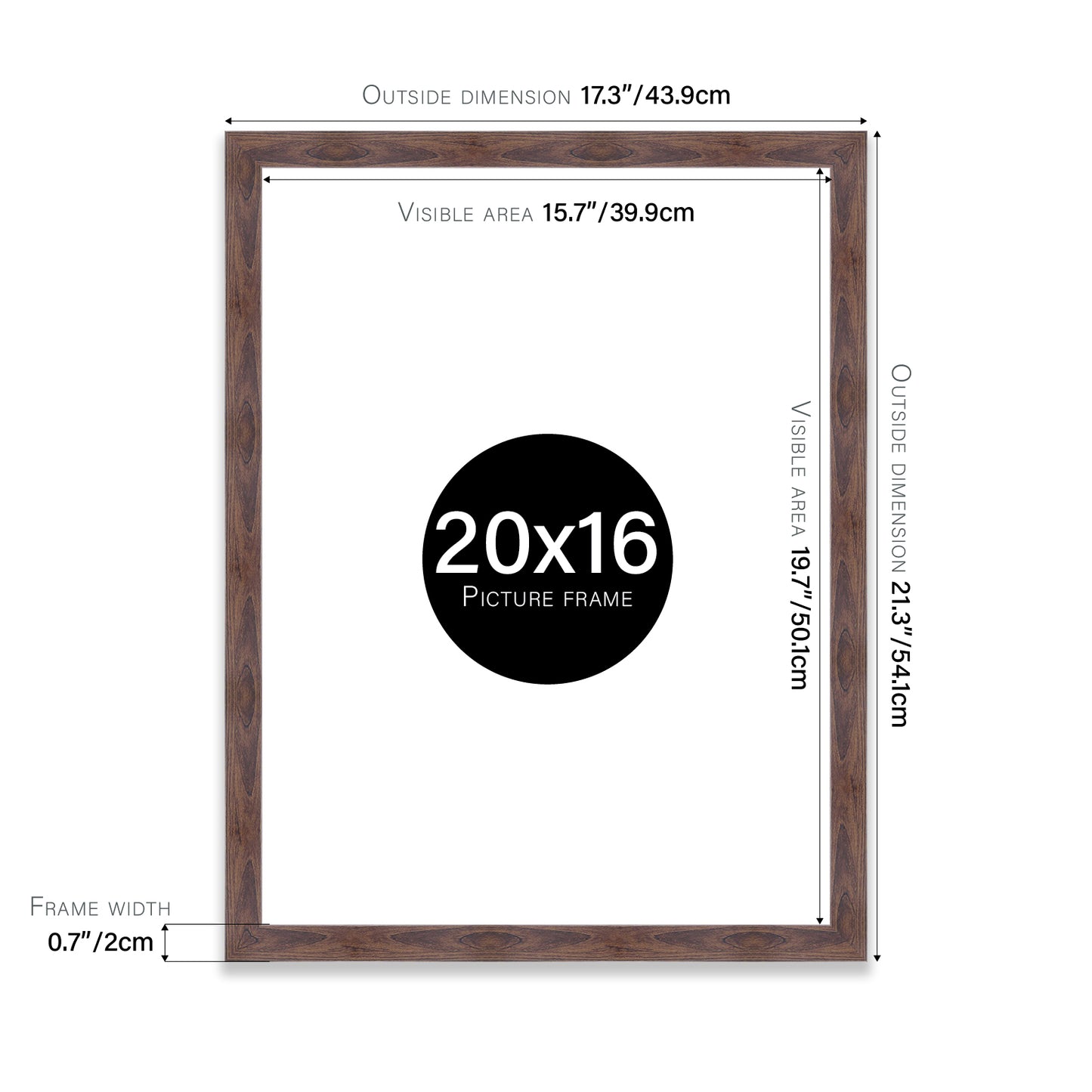 Walnut 20x16" bulk photo frames