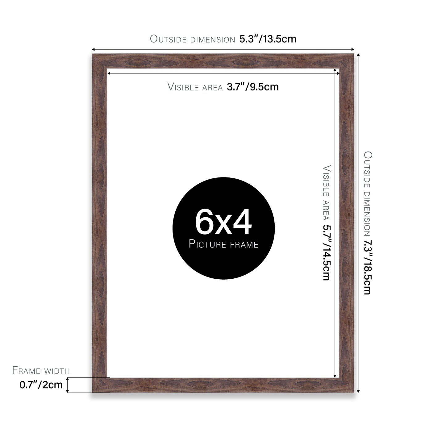 Walnut 6x4" picture frame for stores