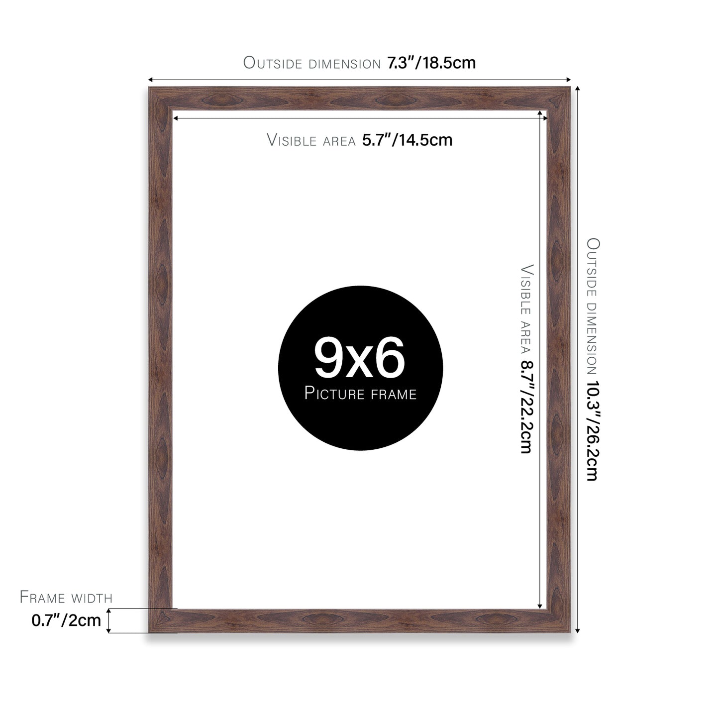 Walnut 9x6" frame trade supplier