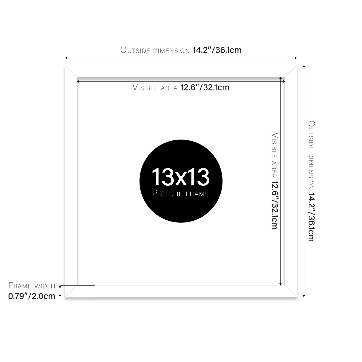 White 13x13" Picture Frame b2b