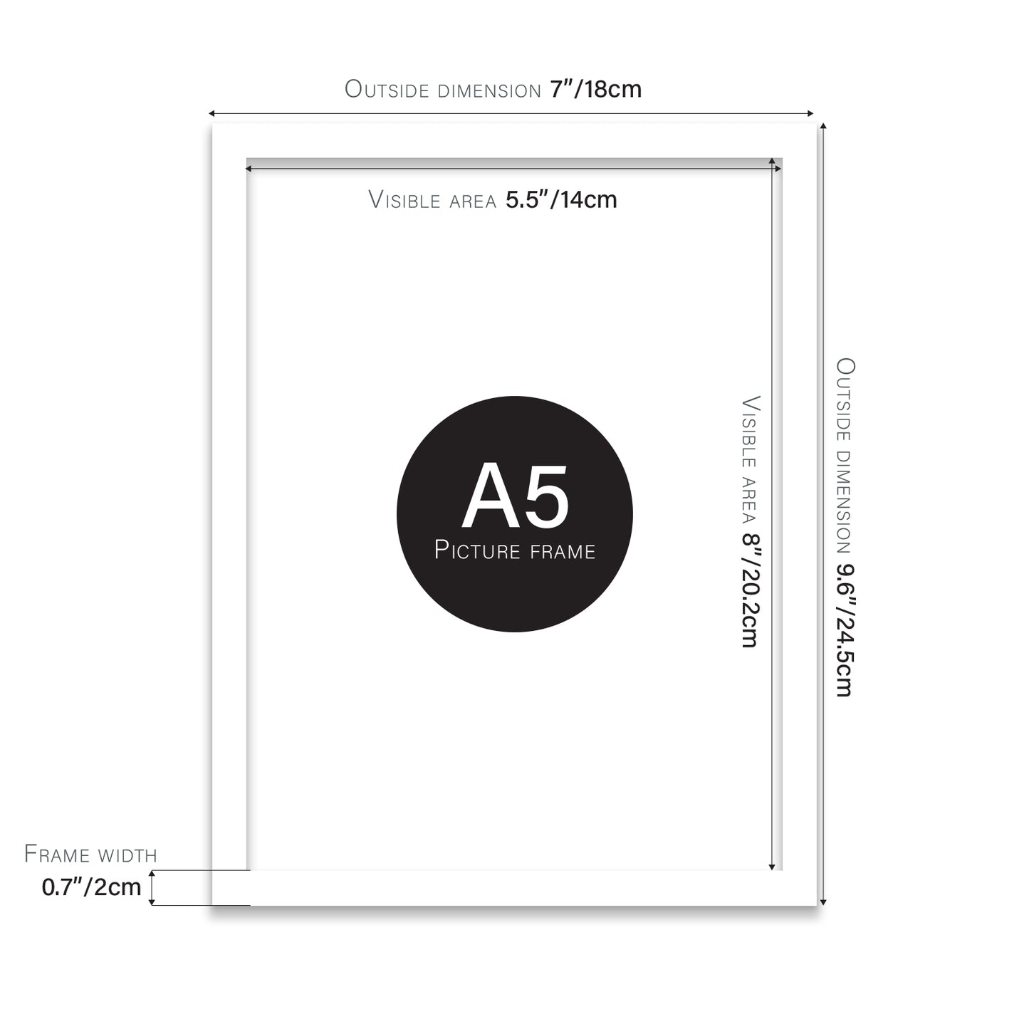 White A5 bulk photo frames