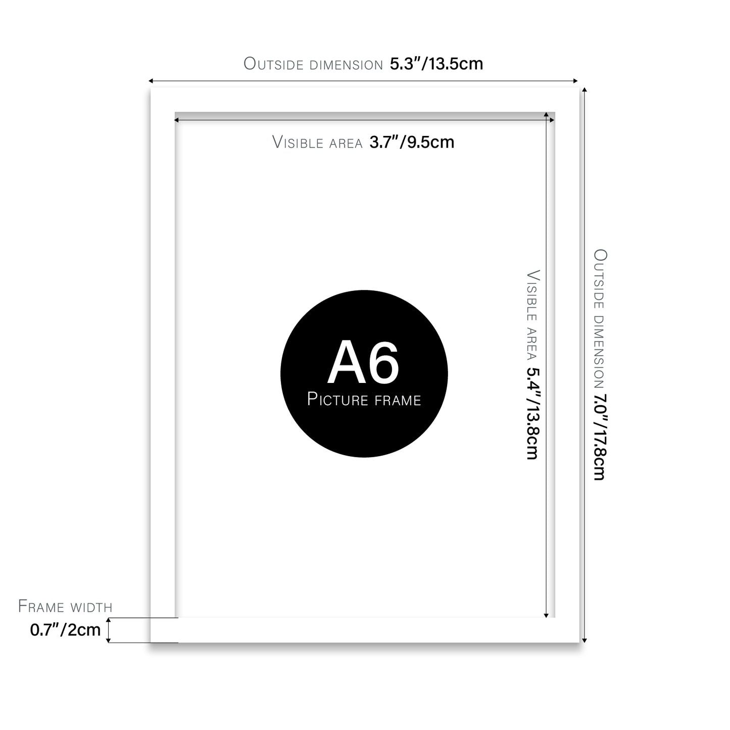 White A6 Picture Frame b2b