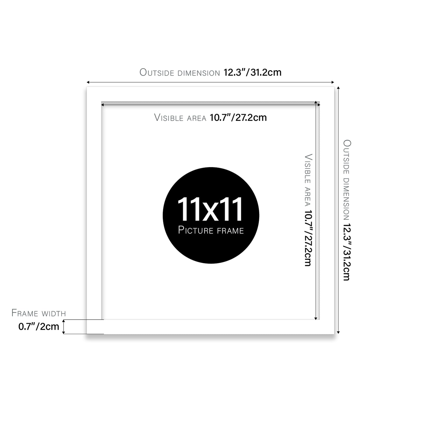 White 11x11" trade photo frame distributor UK