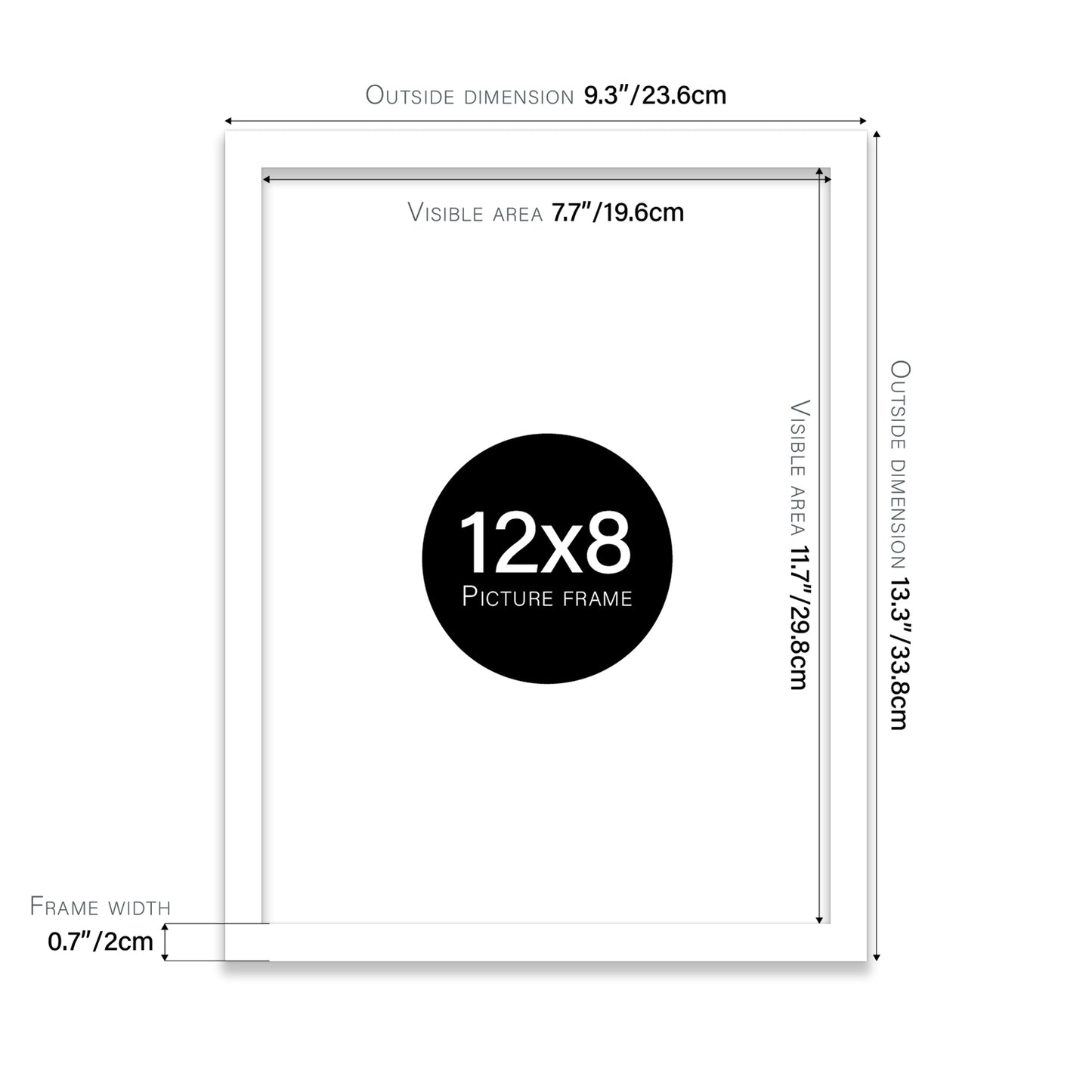 White 12x8" picture frame direct from manufacturer