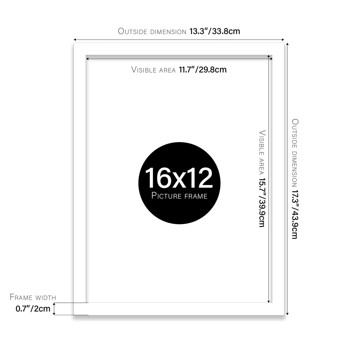 White 16x12" wholesale picture frames