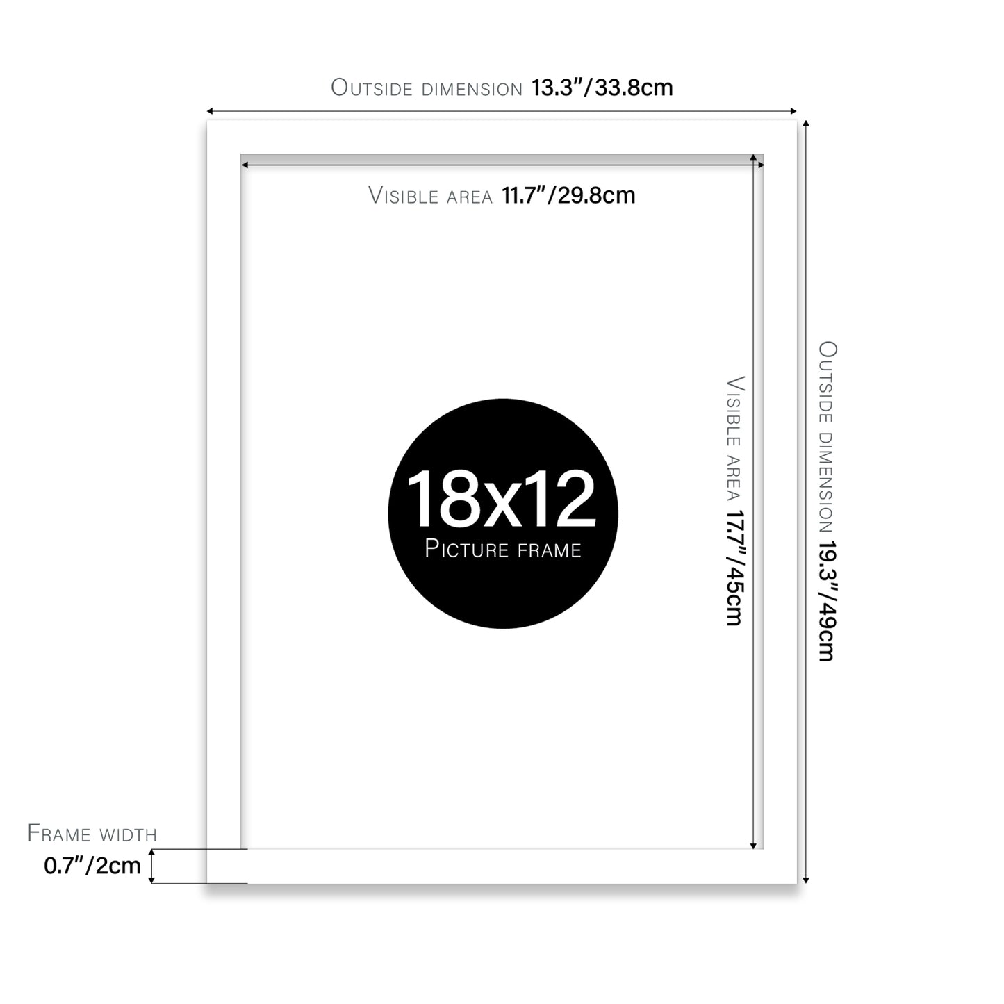 White 18x12" Picture Frame b2b