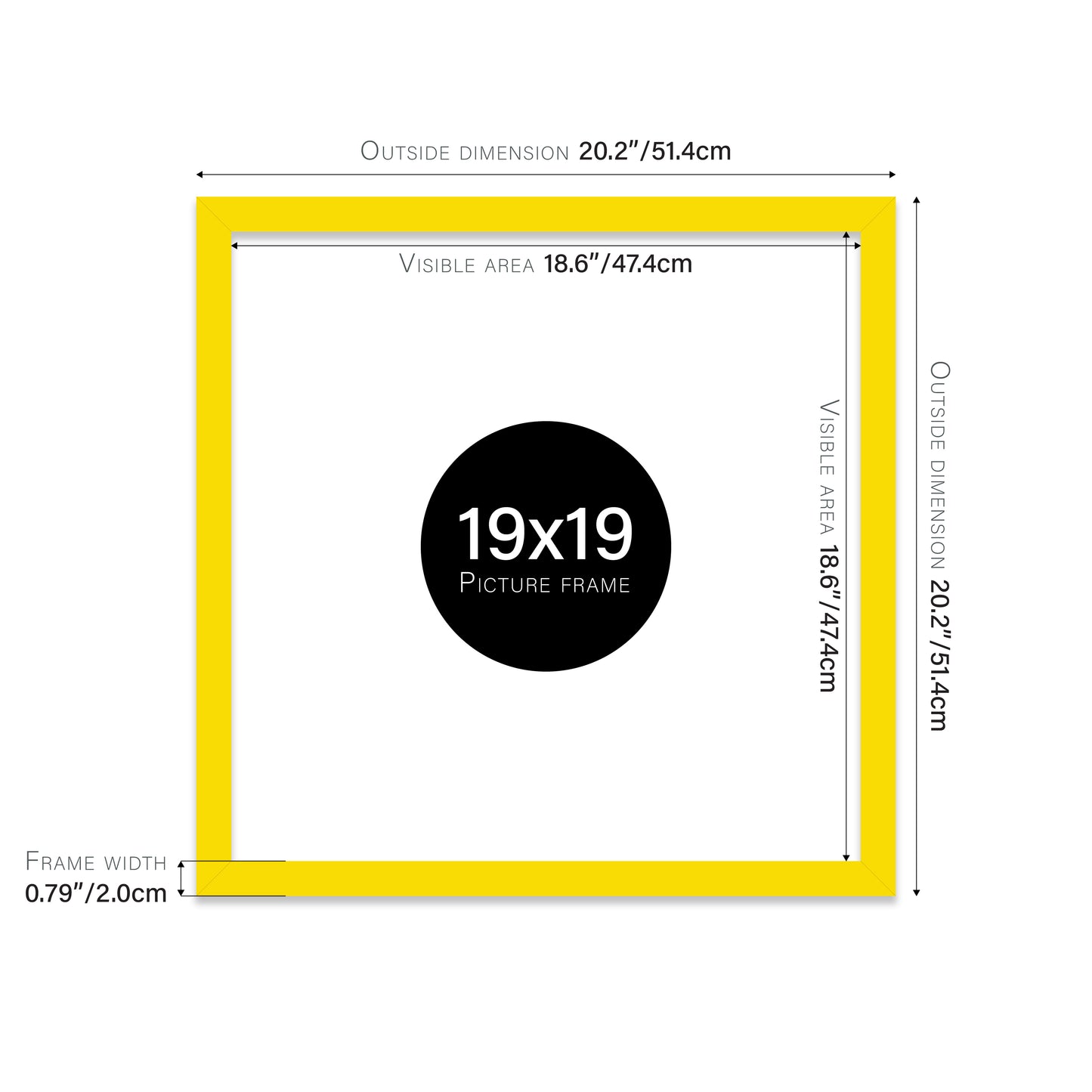 Yellow 19x19" Polcore frame bulk buy