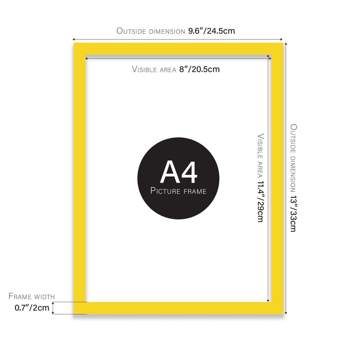 Yellow A4 certificate frame wholesale