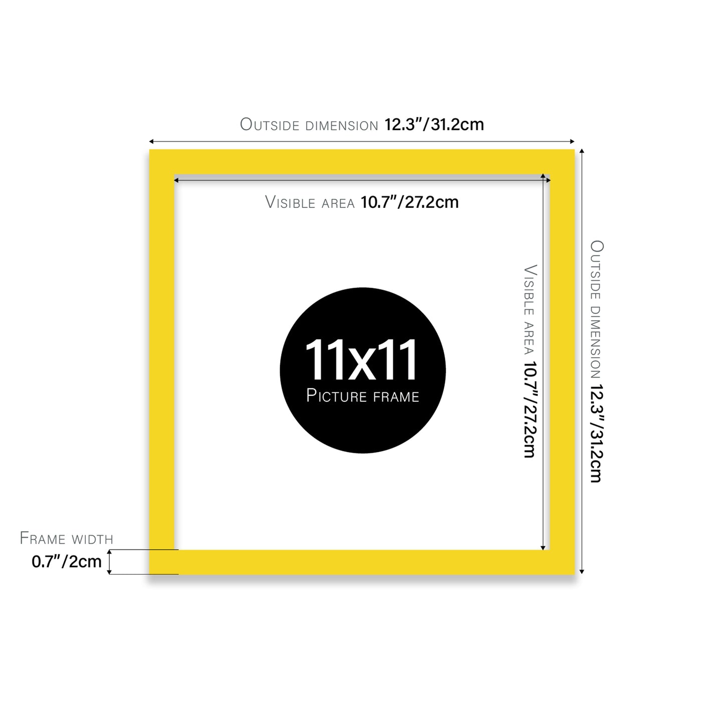 Yellow 11x11" trade photo frame distributor UK