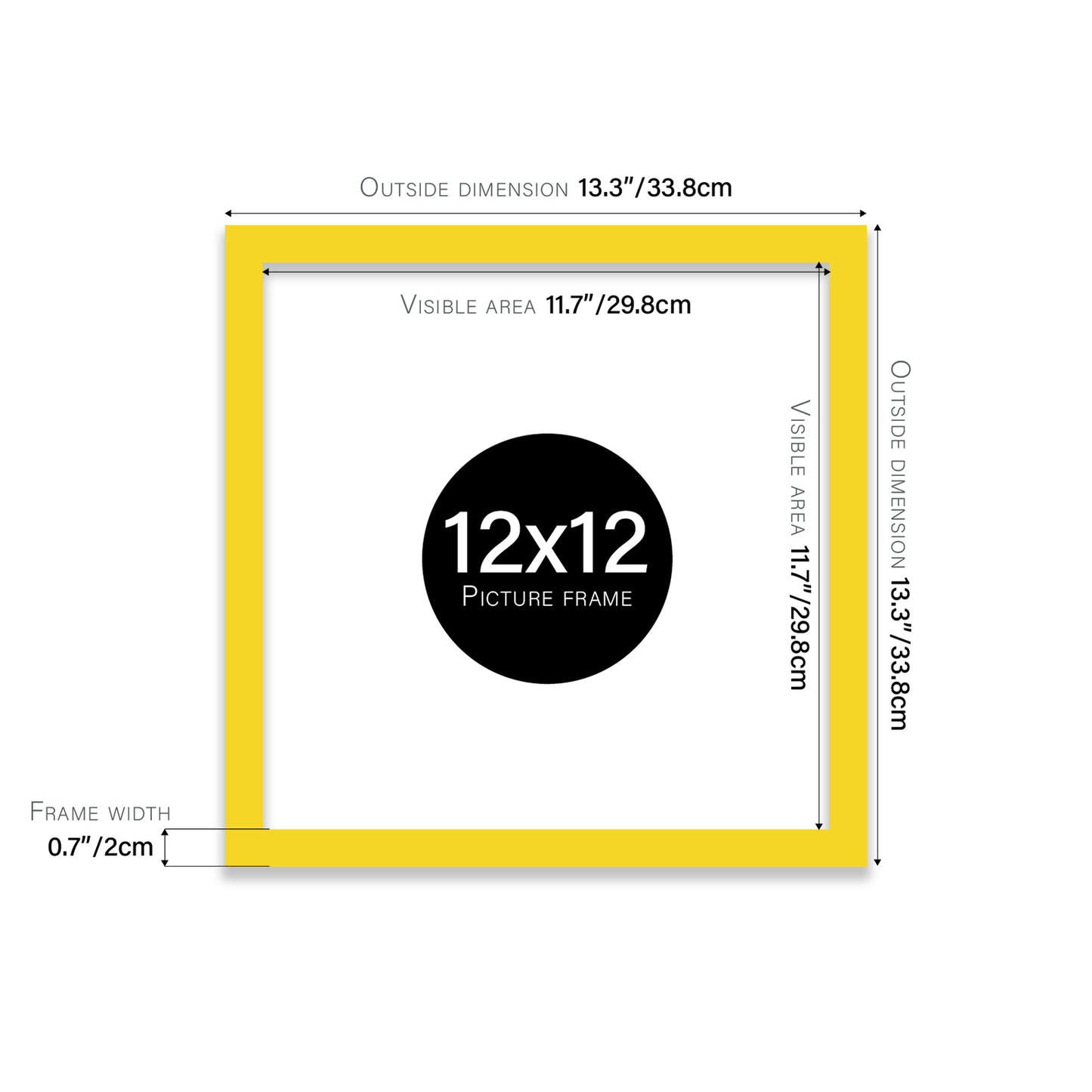 Yellow 12x12" wholesale picture frames