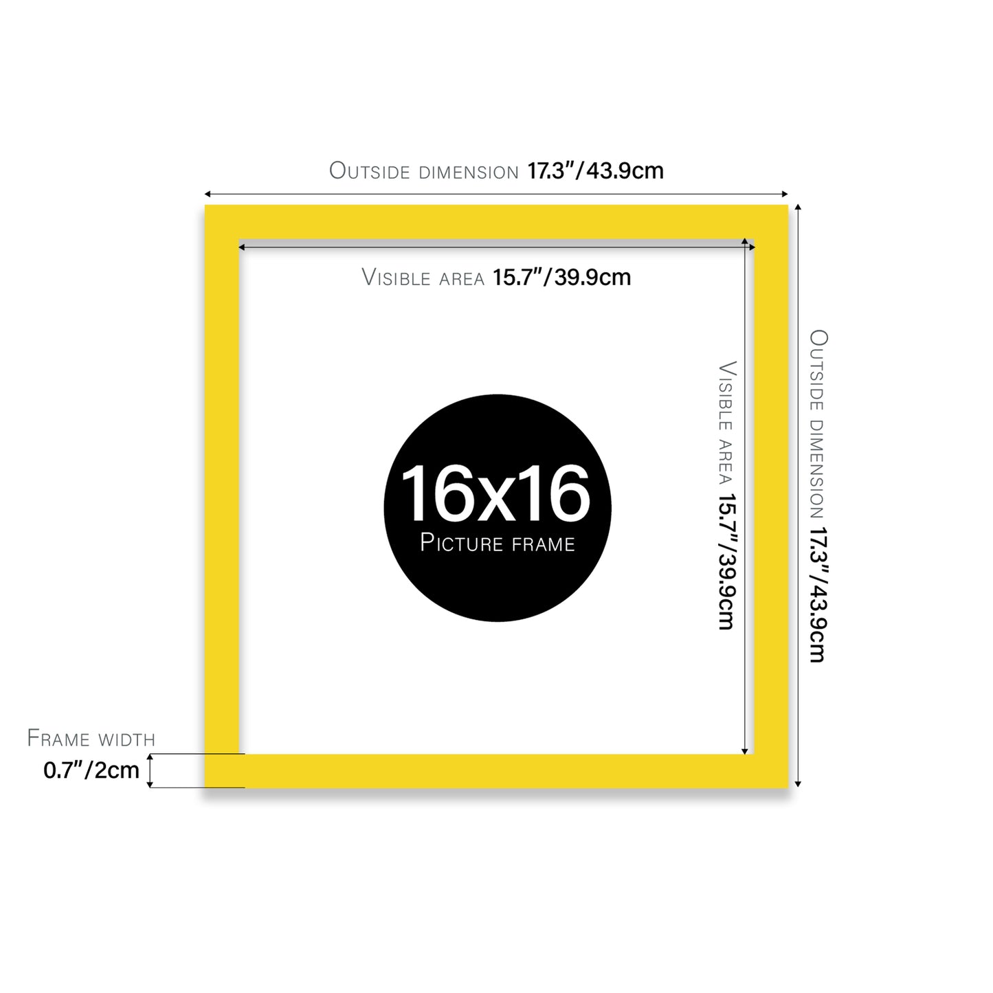 Yellow 16x16" bulk photo frames