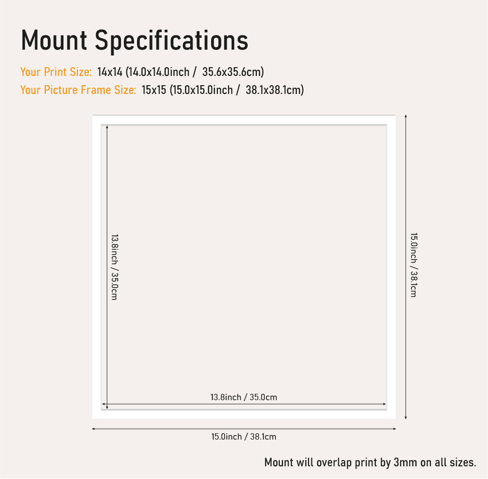 Bulk white mount board 15x15 frame with 14x14" aperture, picture framing mount for photos, trade supplier UK