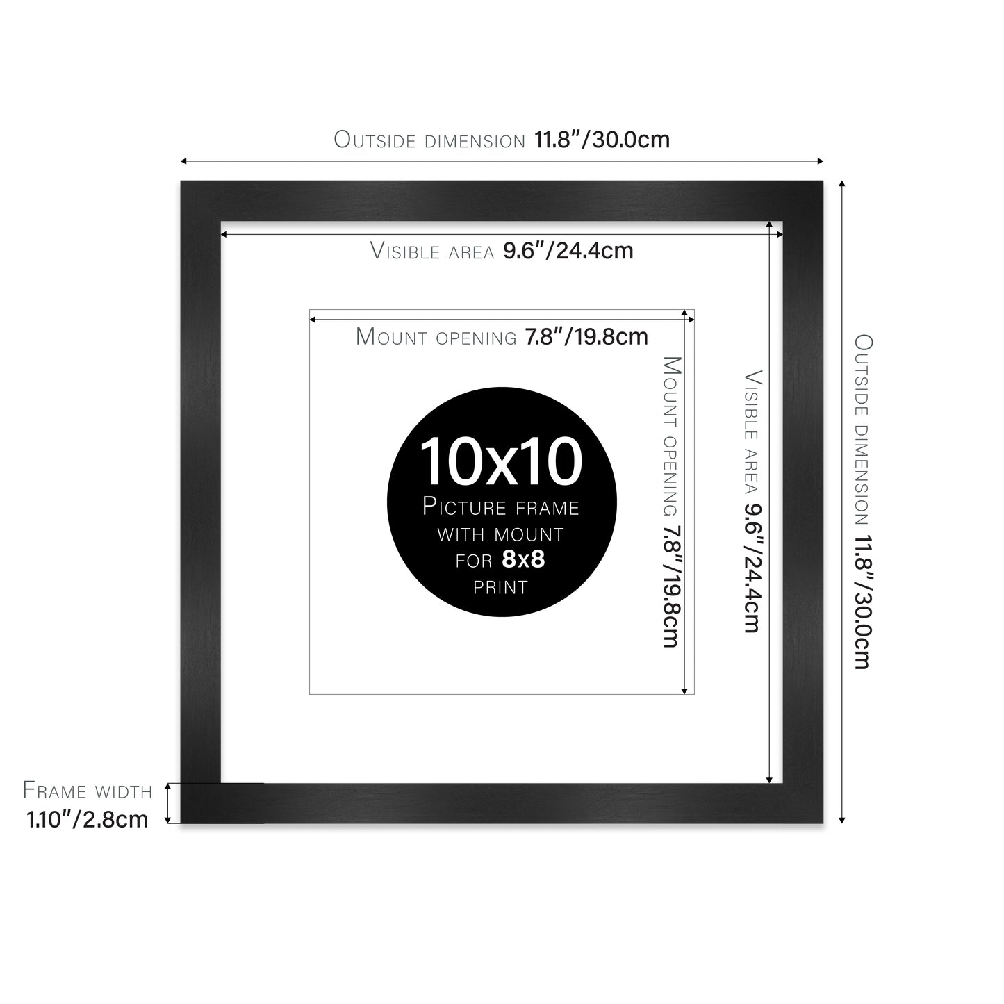 Black Picture Frame 28mm Edge