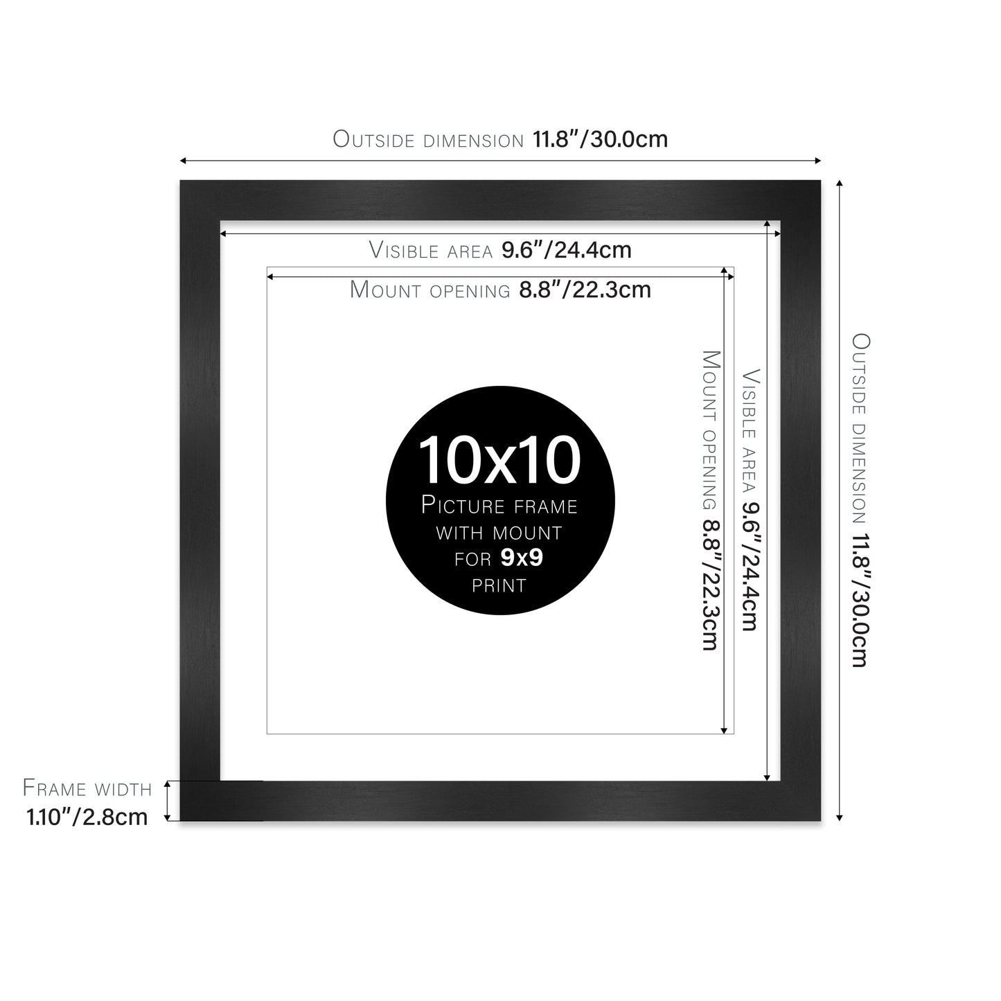 Black Picture Frame 28mm Edge