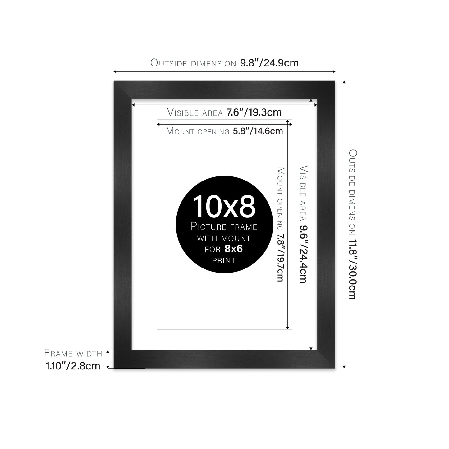 Black Picture Frame 28mm Edge