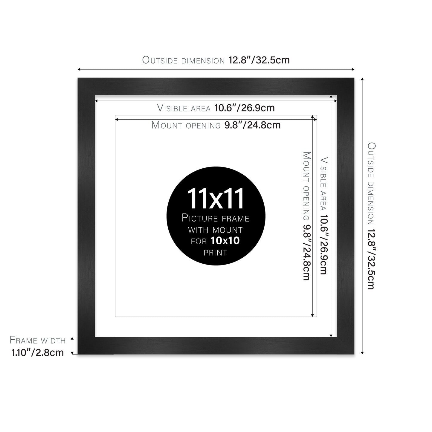 Black Picture Frame 28mm Edge