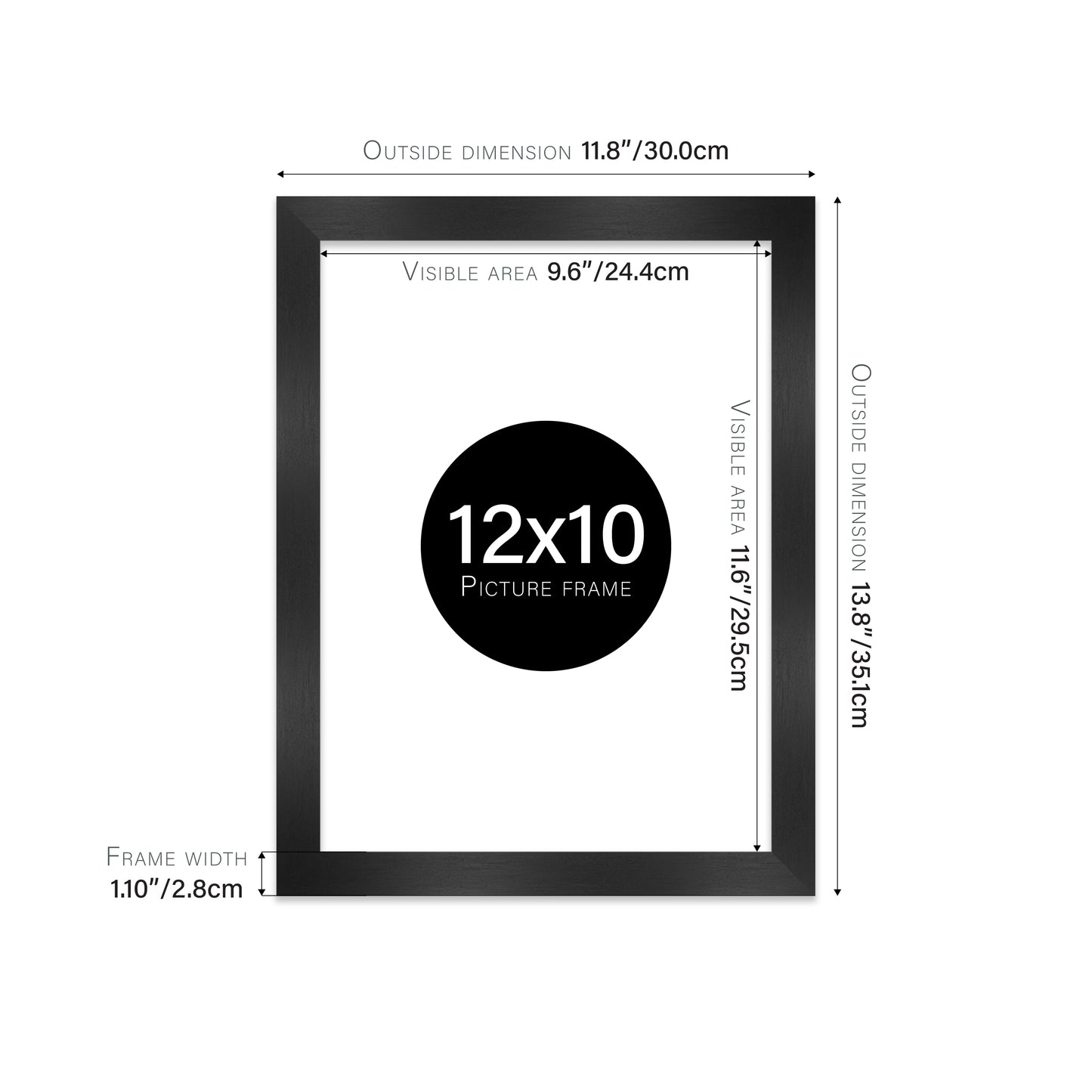 Black Picture Frame 28mm Edge