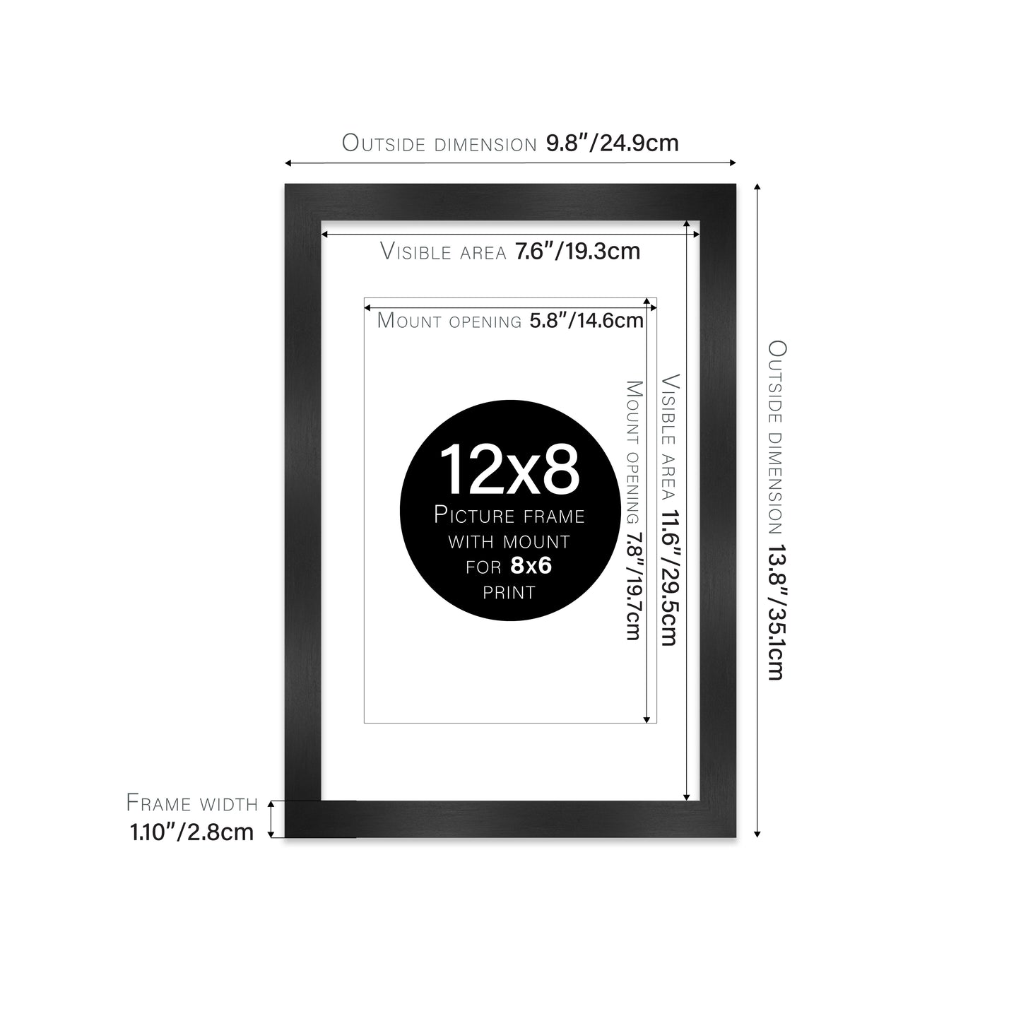 Black Picture Frame 28mm Edge