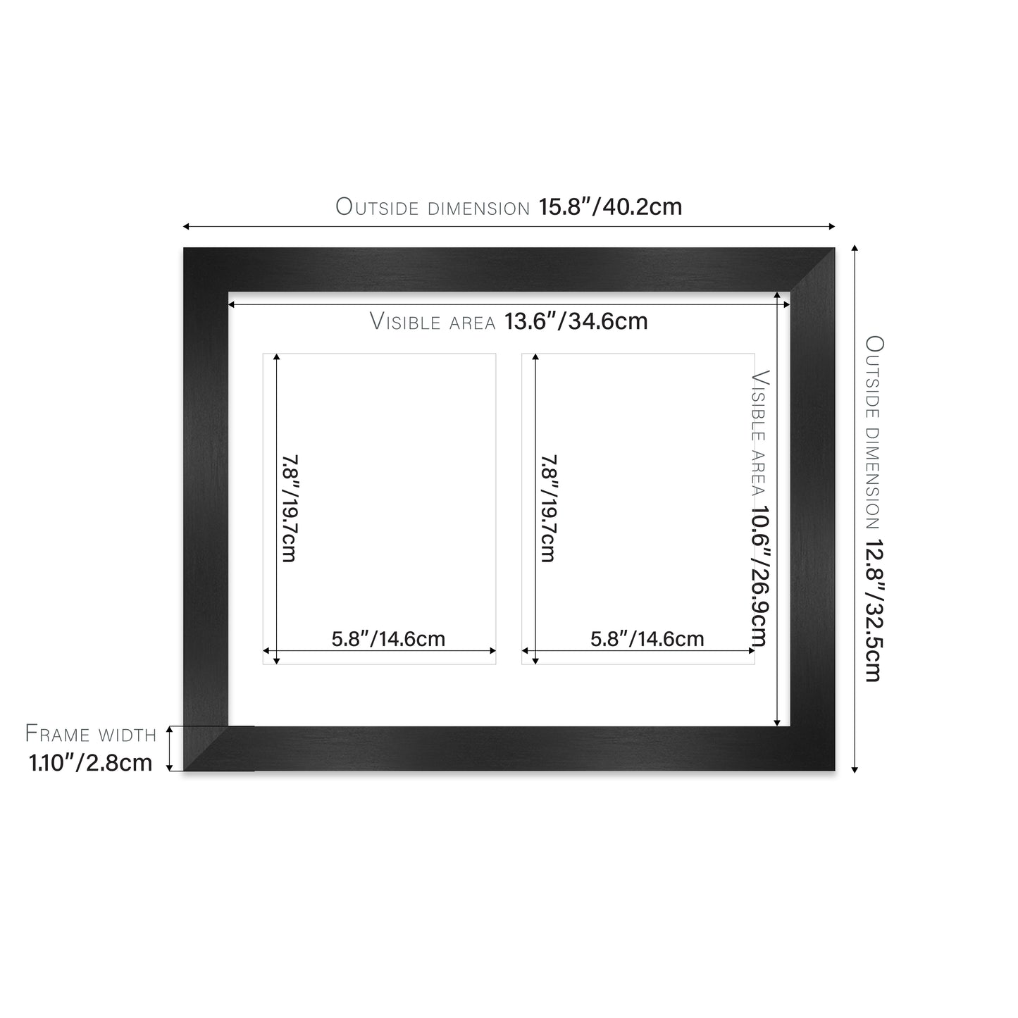 Black Picture Frame 28mm Edge