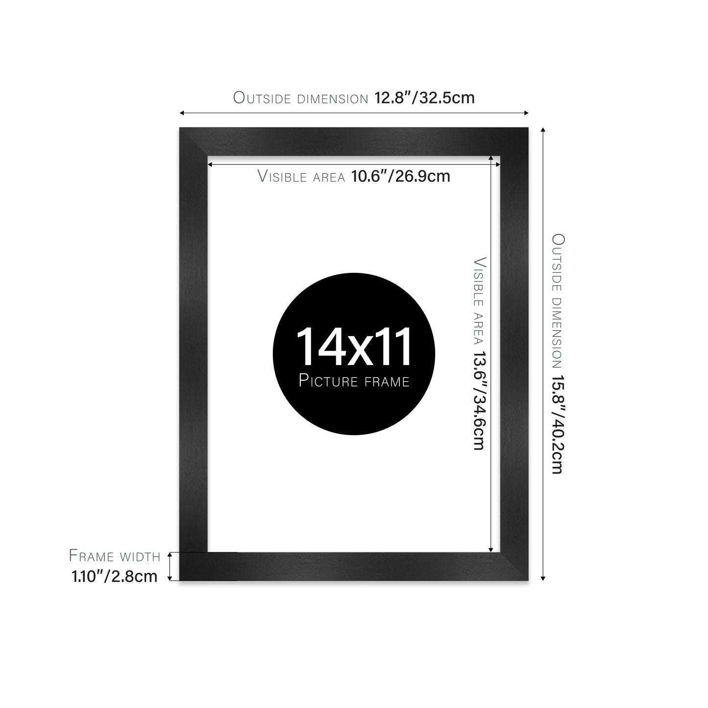 Black Picture Frame 28mm Edge
