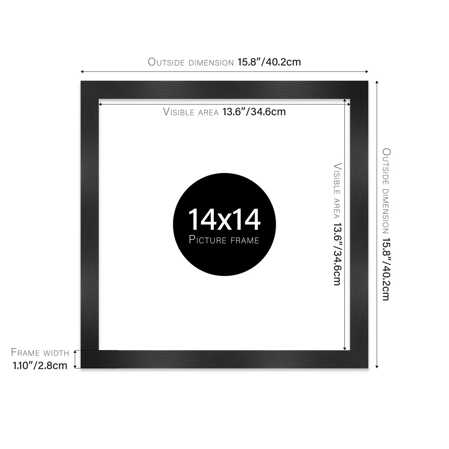 Black Picture Frame 28mm Edge