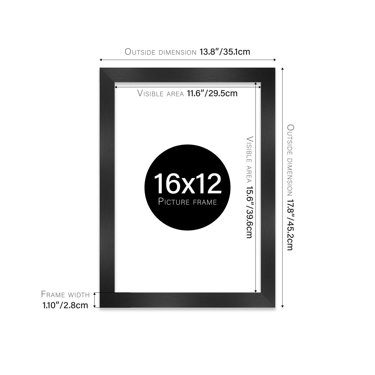 Black Picture Frame 28mm Edge