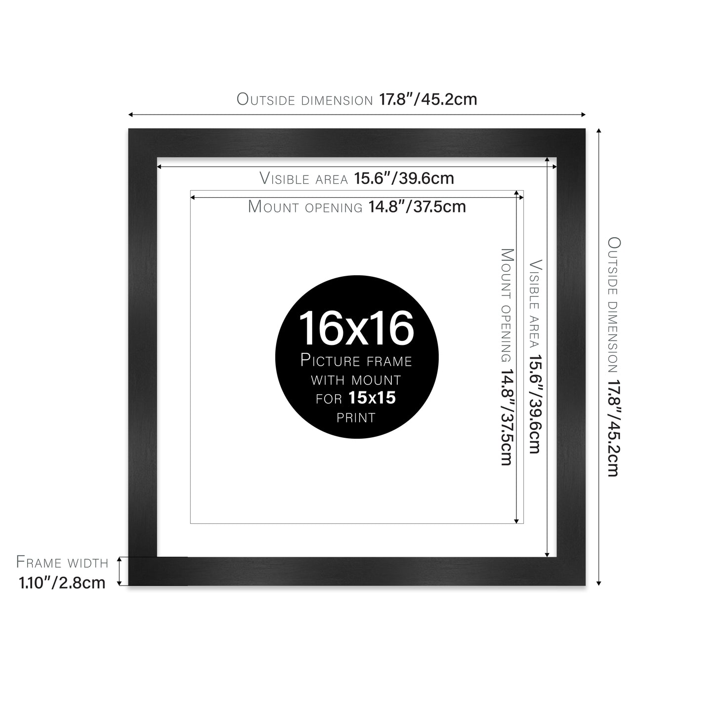 Black Picture Frame 28mm Edge