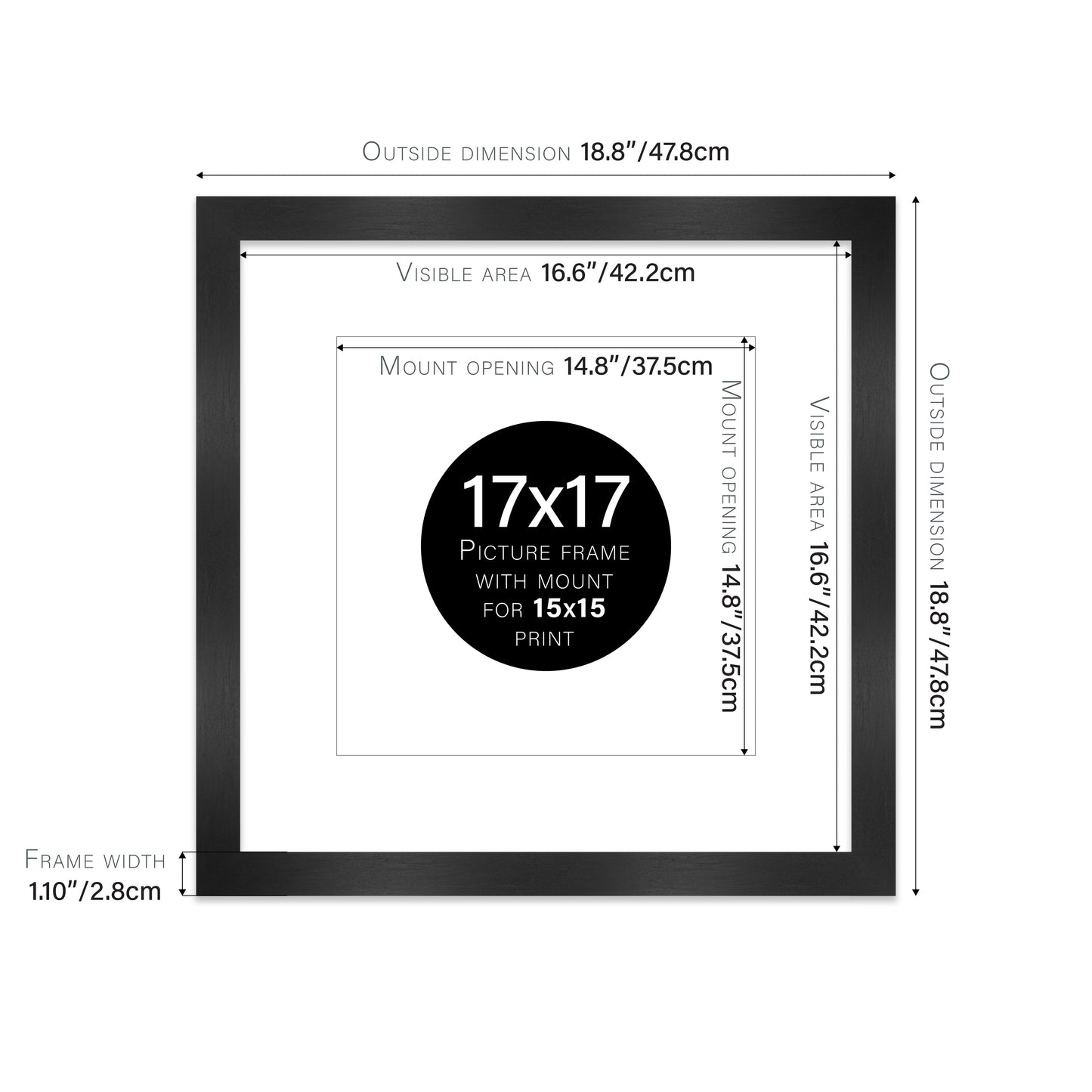 Black Picture Frame 28mm Edge