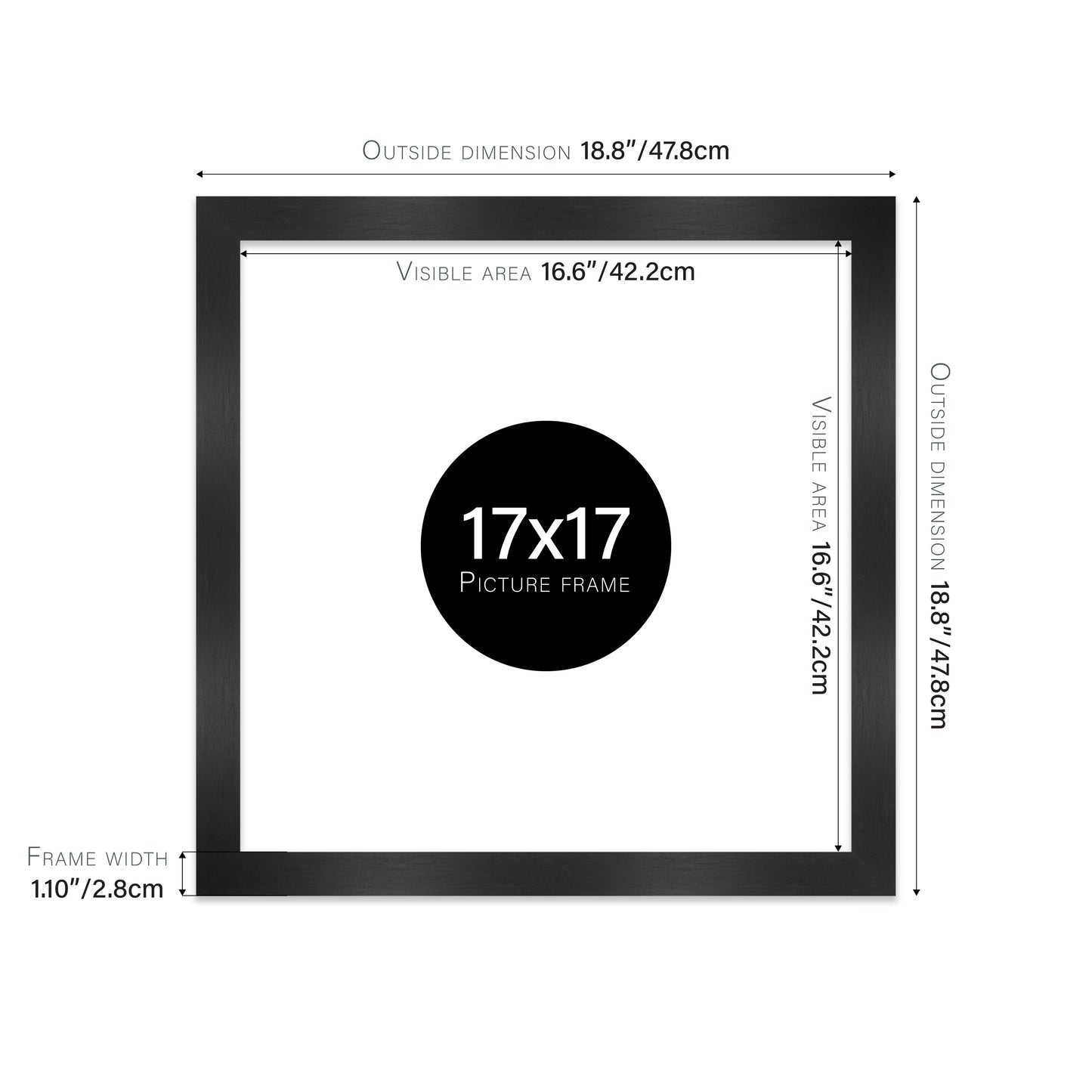 Black Picture Frame 28mm Edge