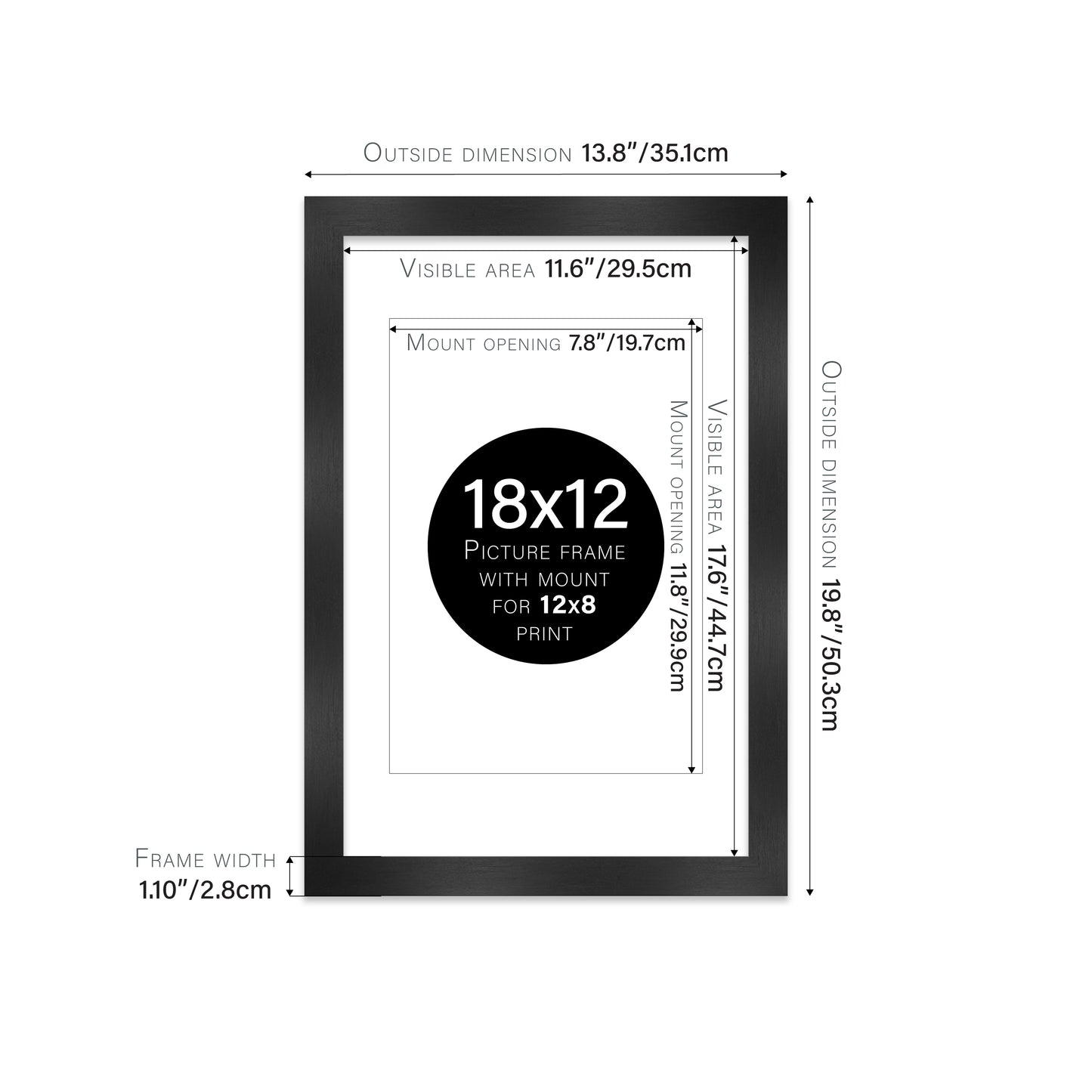 Black Picture Frame 28mm Edge