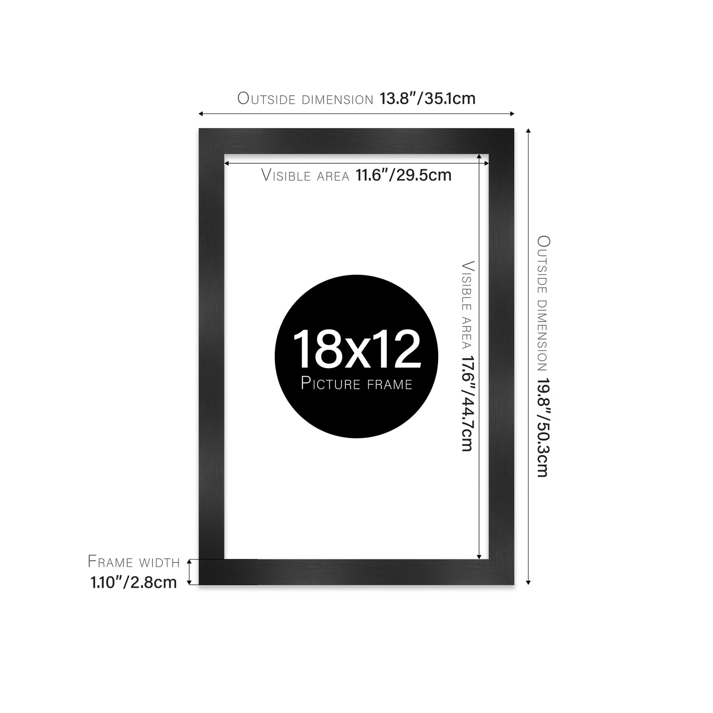 Black Picture Frame 28mm Edge