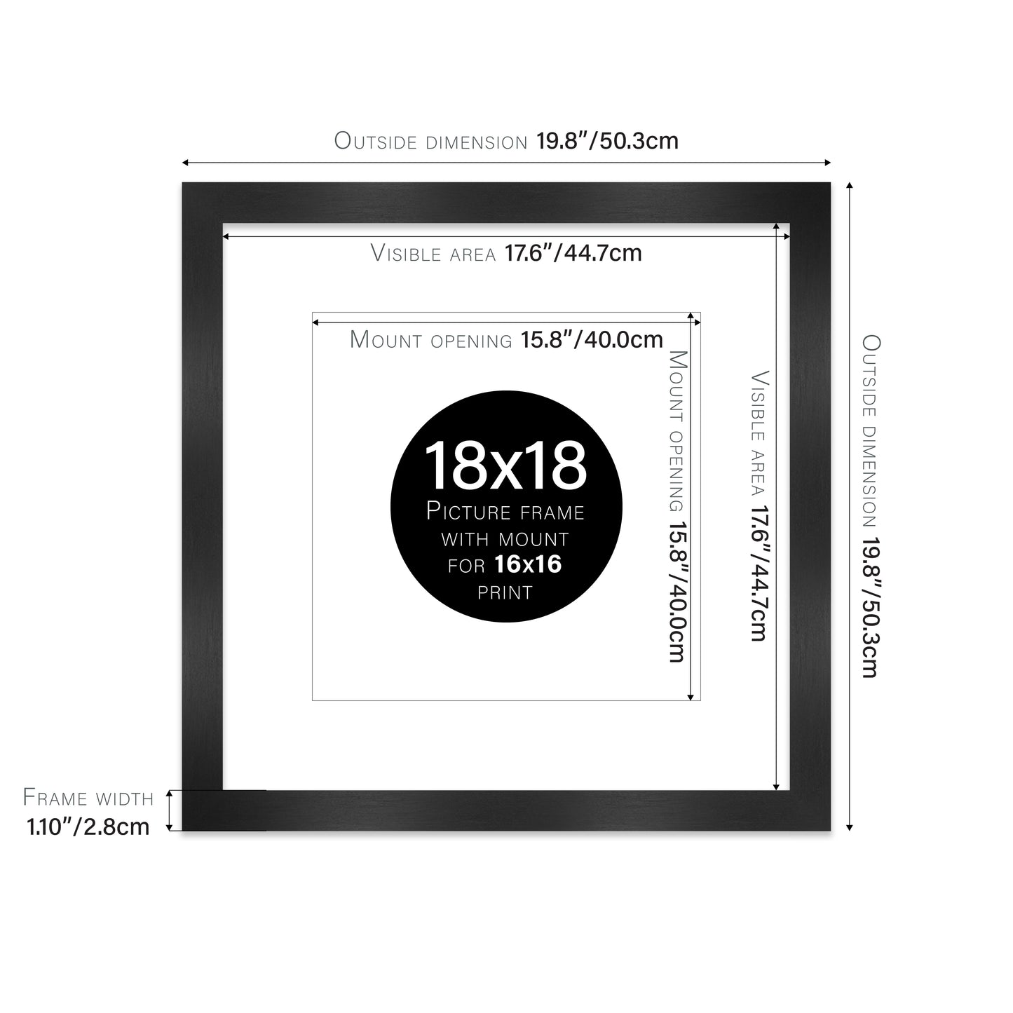 Black Picture Frame 28mm Edge