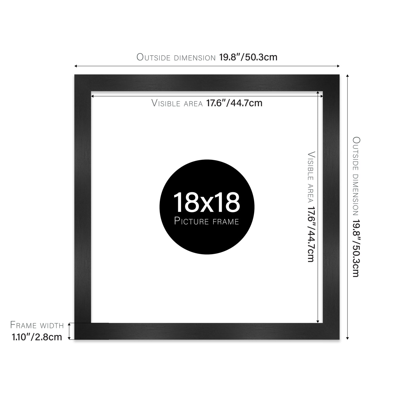 Black Picture Frame 28mm Edge