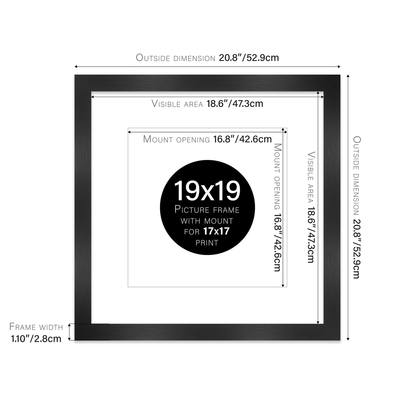 Black Picture Frame 28mm Edge