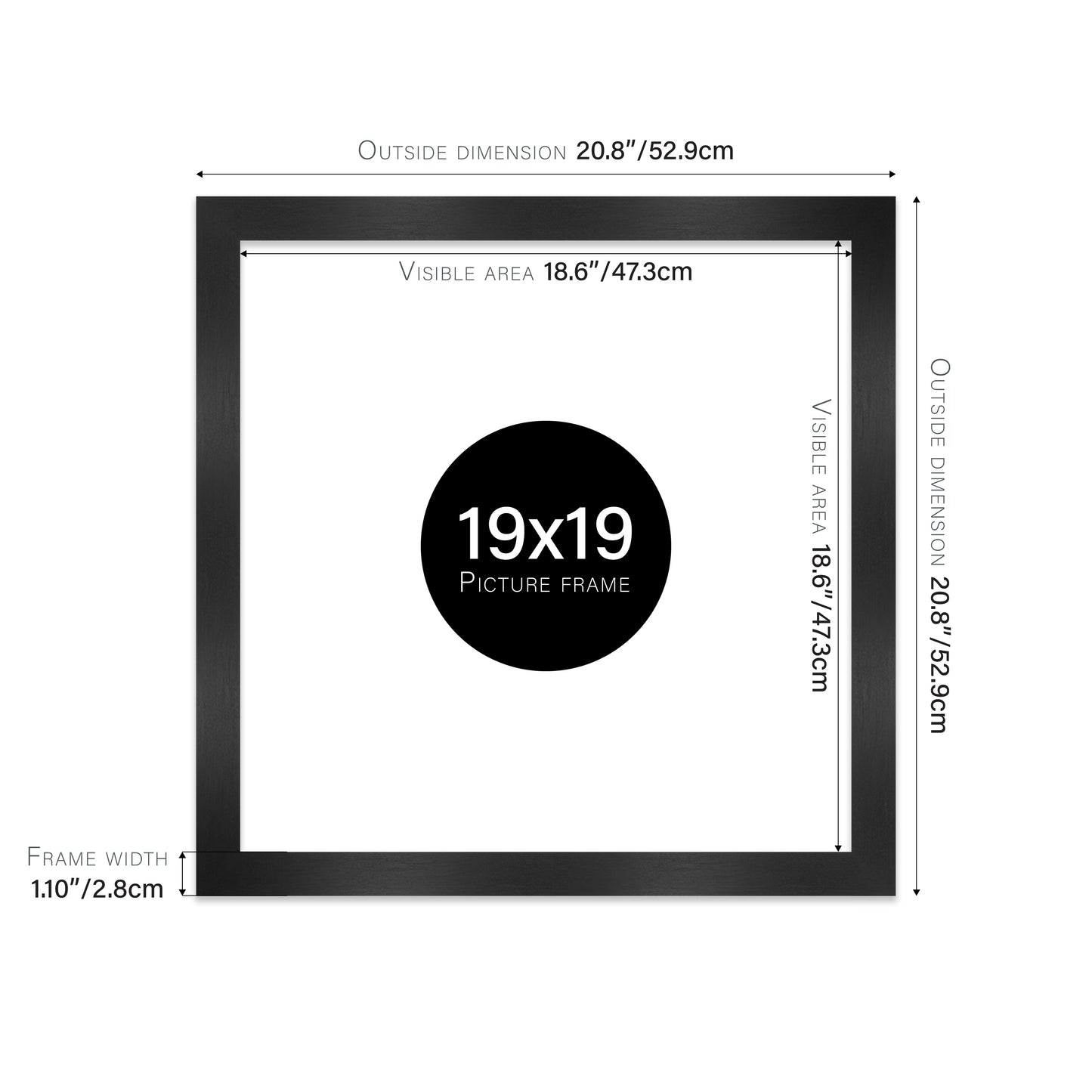Black Picture Frame 28mm Edge