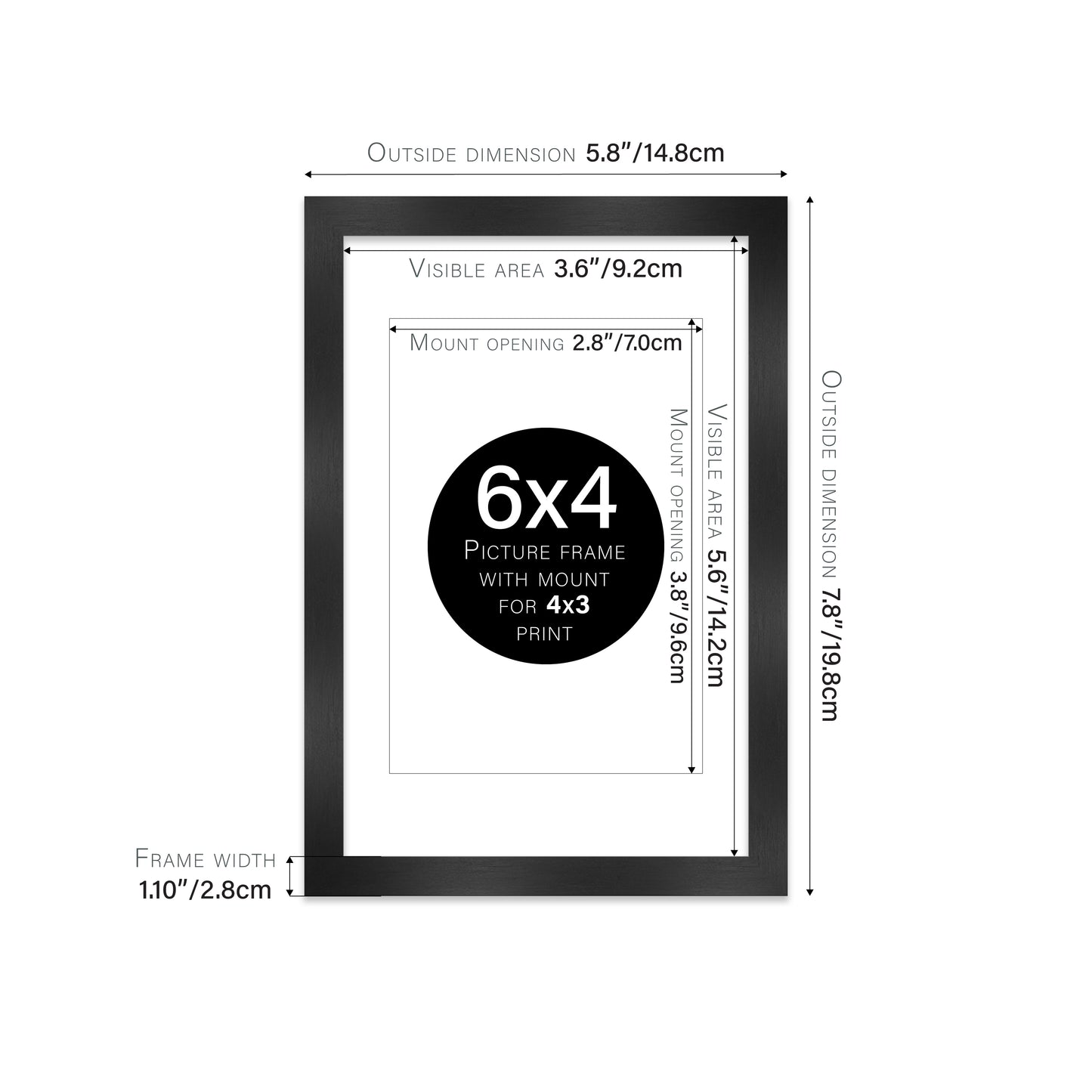 Black Picture Frame 28mm Edge
