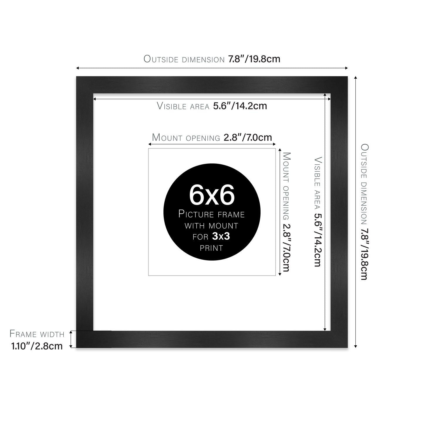 Black Picture Frame 28mm Edge